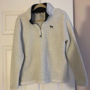 Pink White Fuzzy Pullover